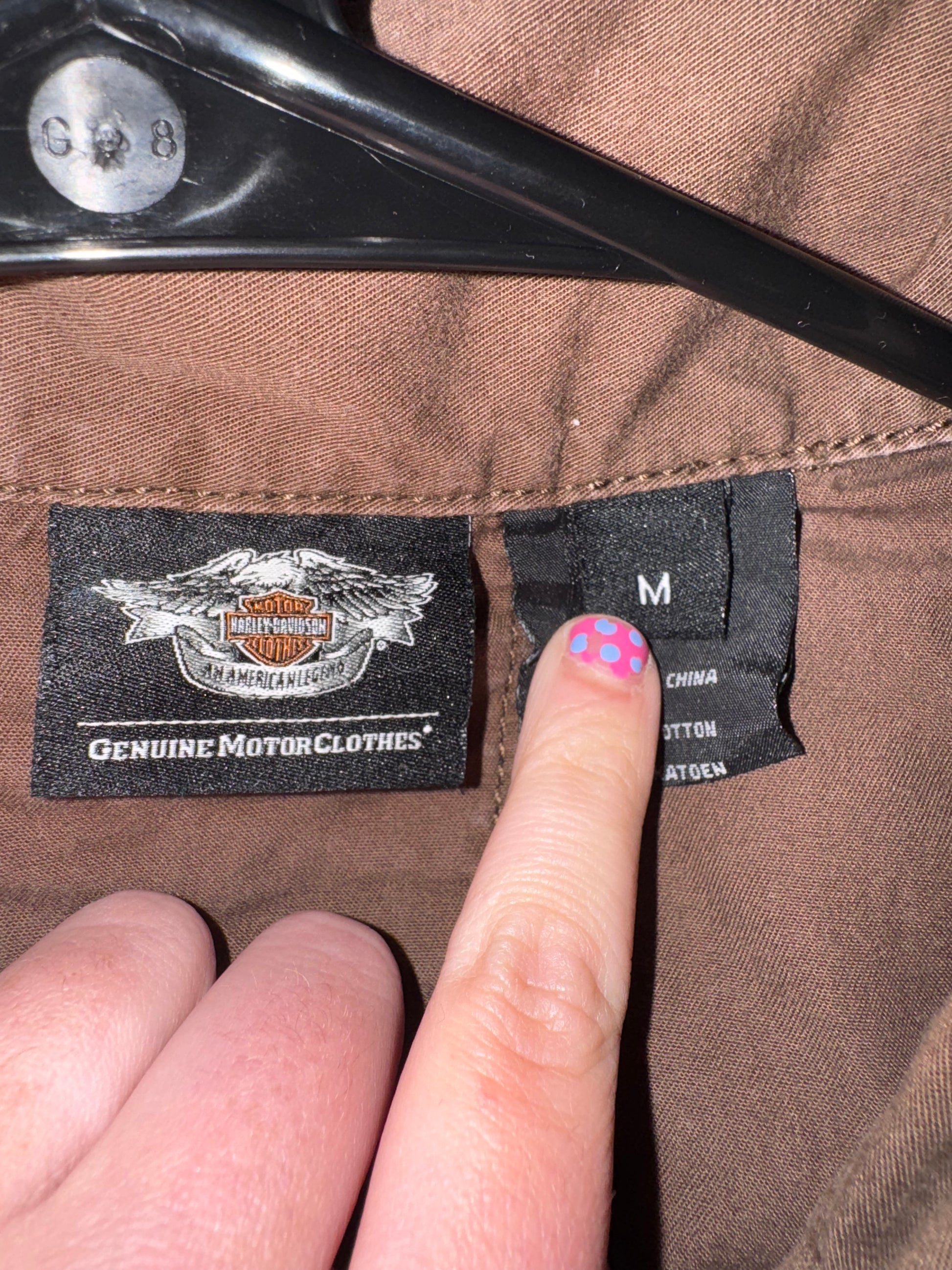 Brown Harley Davidson Button-down