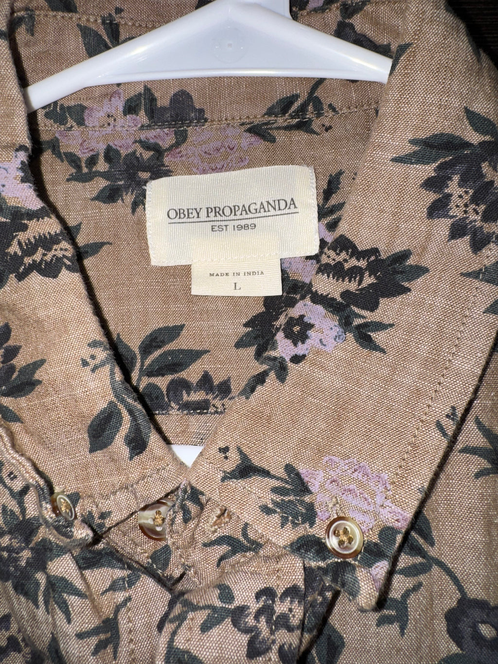 Obey Floral Button Down