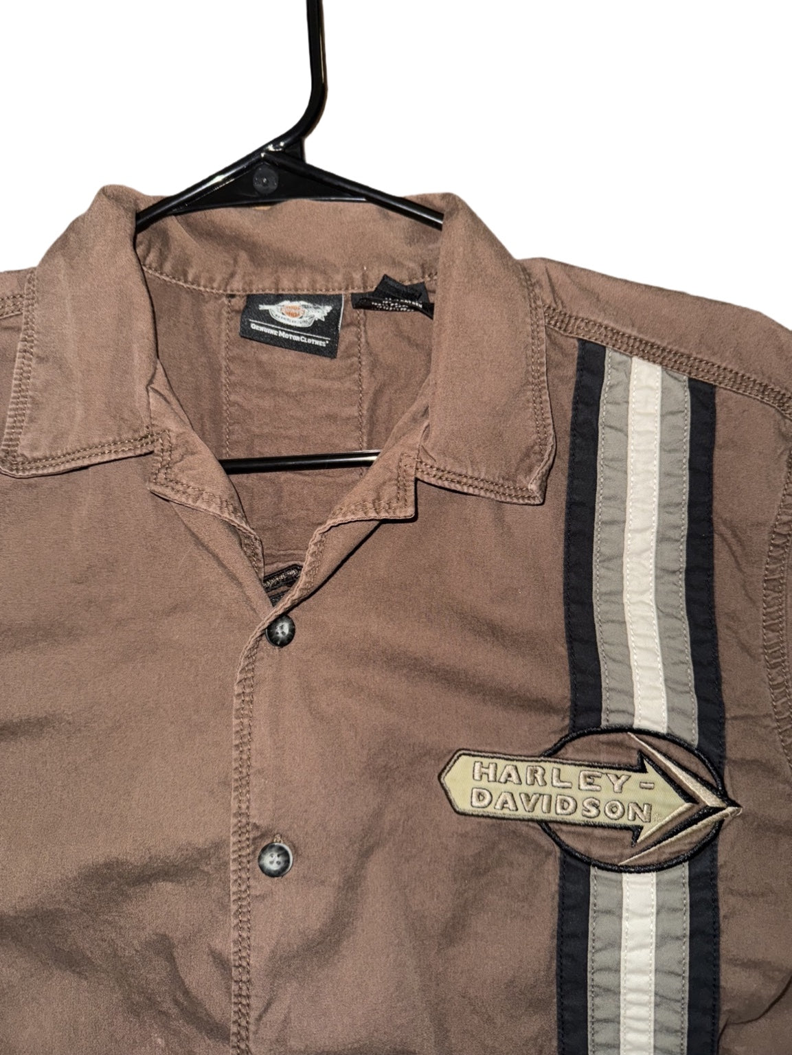 Brown Harley Davidson Button-down