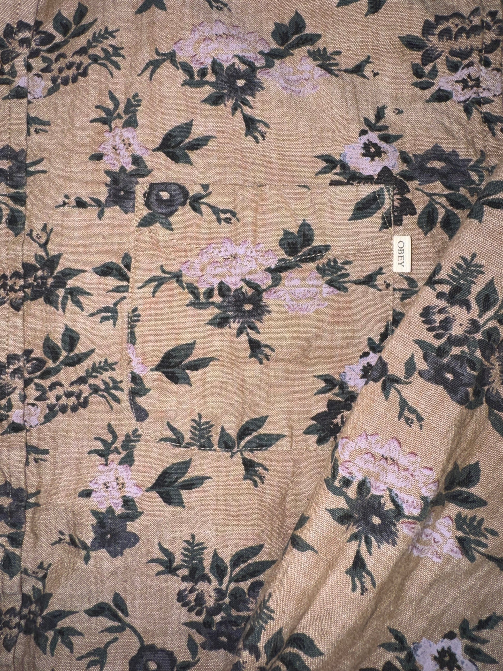 Obey Floral Button Down
