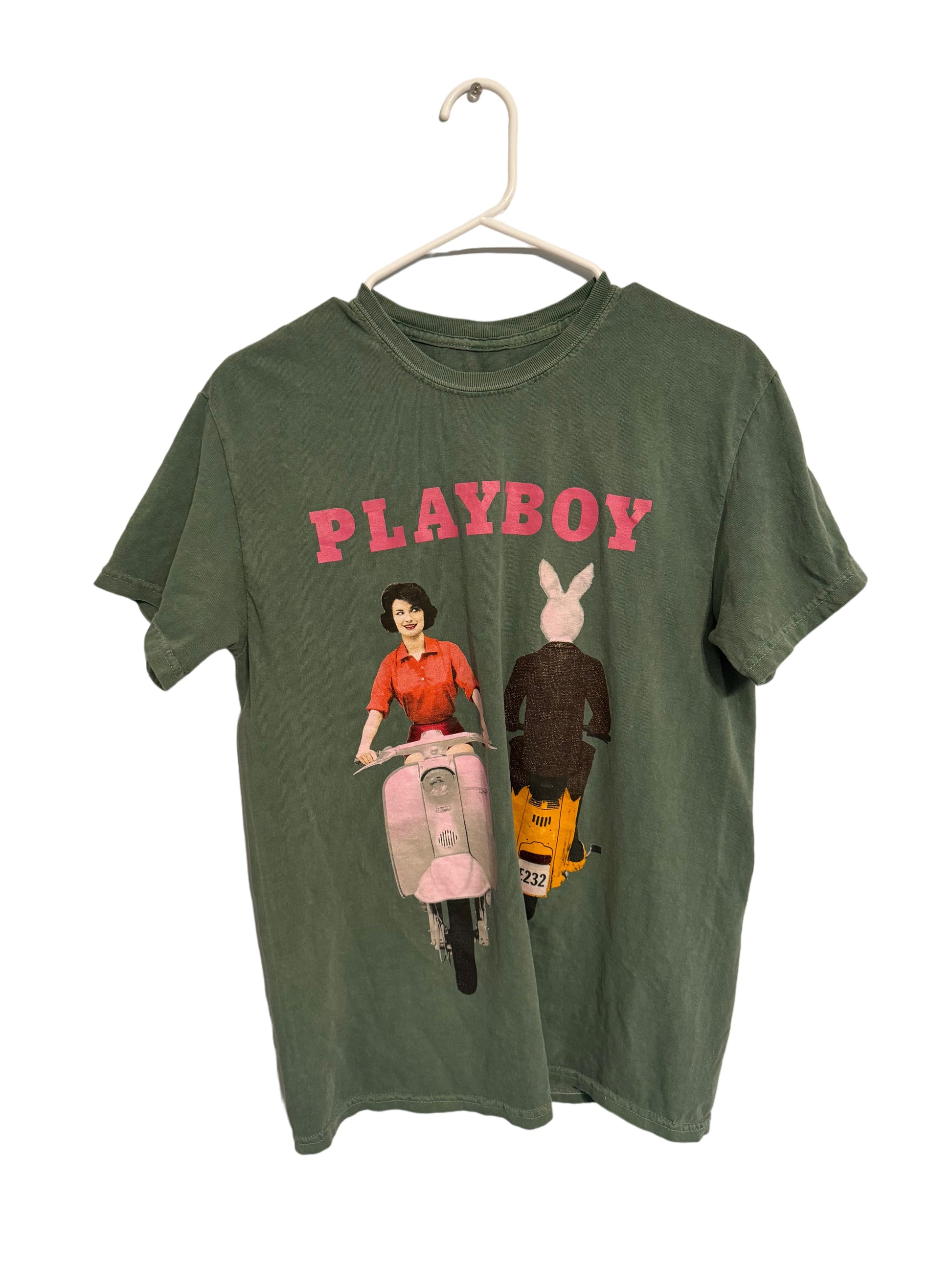 Playboy Bunny and Vespa Tee. Size Small.